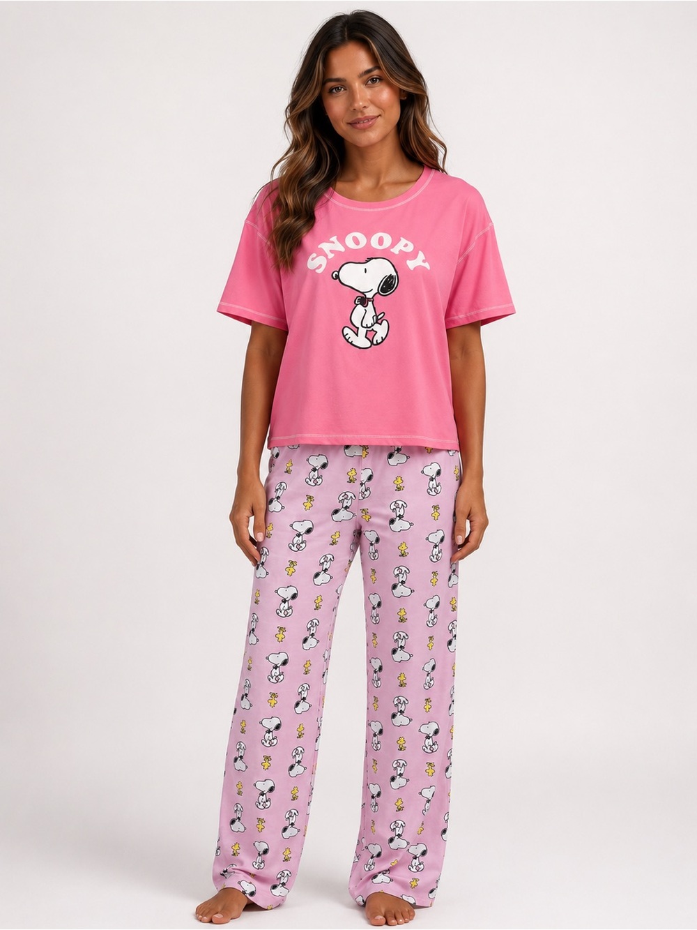 NWT Snoopy Pink Graphic Pajama Set